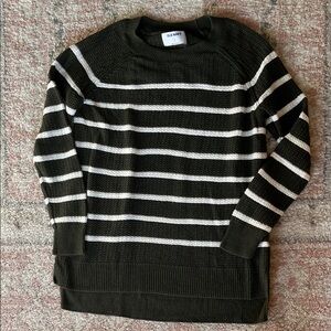 Womens Old Navy olive striped sweater